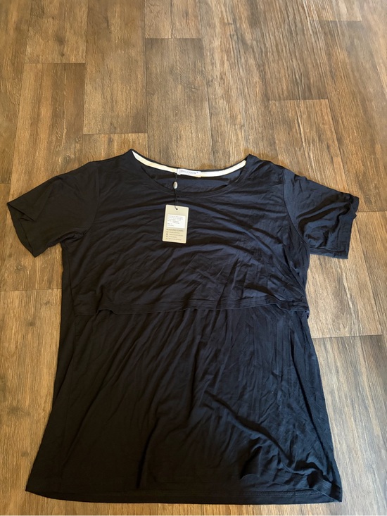 Smallshow Tops - Smallshow Women’s Maternity Nursing Top Layered Black Size XL Soft Stretchy